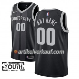 NBA Detroit Pistons Trikot 2018-19 Nike City Edition Schwarz Blau Personalisierung Swingman - Kinder
